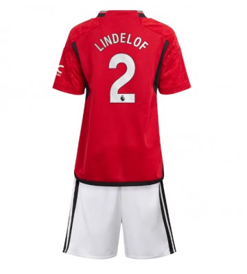 Manchester United Victor Lindelof #2 Hemmaställ Barn 2023-24 Kortärmad (+ Korta byxor)